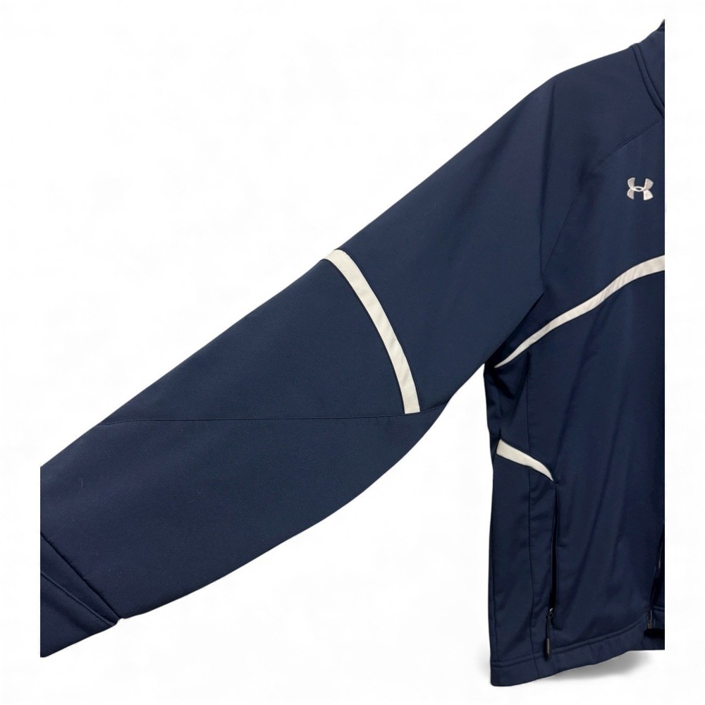 Under Armour Mens Navy Blue White Athletic Track Jacket‎ Full Zip Size Large - Picture 5 of 8
